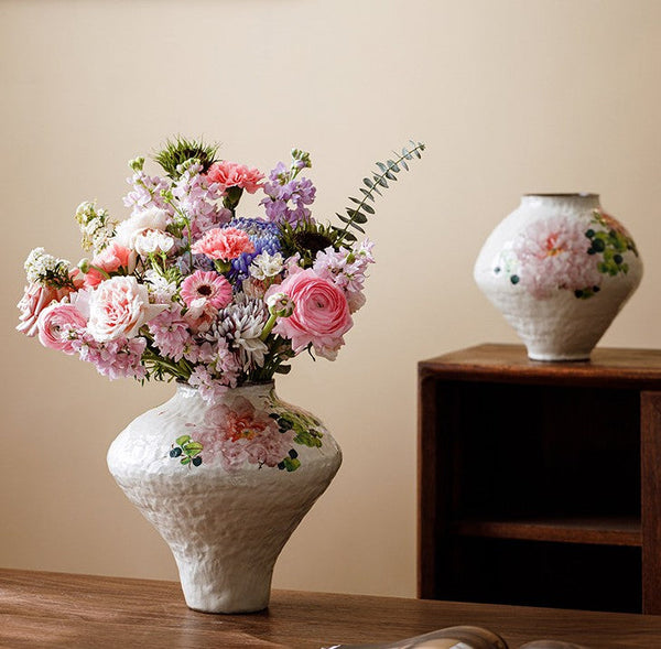 Flower Vases on Table, Handmade Water Holding Flower Vases, Centerpiece on Dining Table, Modern Porcelain Flower Vases, Ceramic Bouquet Vases-Silvia Home Craft