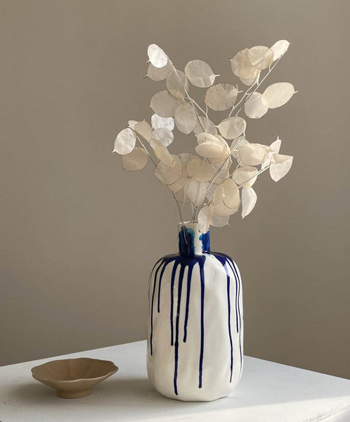 Handmade Water Holding Flower Vases, Modern Ceramic Flower Vases, Porcelain Bud Vases, Small Flower Vases on Table-Silvia Home Craft