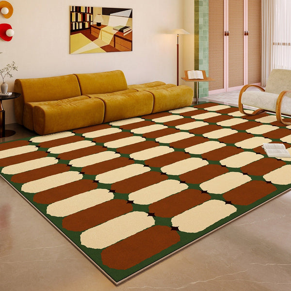 Geometric Modern Rugs, Mid Century Contemporary Rugs, Modern Living Room Rug Ideas, Colorful Area Rugs for Dining Room-Silvia Home Craft