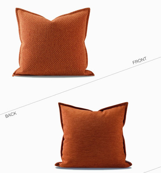 Orange Square Modern Throw Pillows for Couch, Large Contemporary Modern Sofa Pillows, Simple Decorative Throw Pillows, Large Throw Pillow for Interior Design-Silvia Home Craft