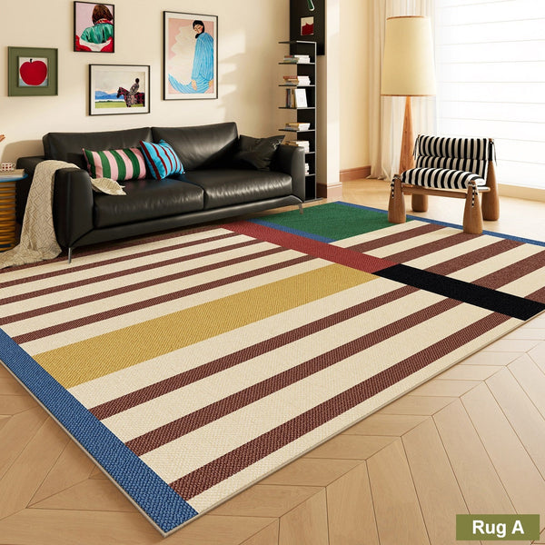 Colorful Absract Rugs for Living Room, Colorful Geometric Rugs for Dining Room, Mid Century Modern Rugs, Contemporary Modern Rugs for Bedroom-Silvia Home Craft