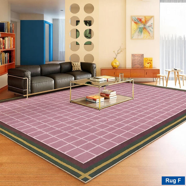 Colorful Modern Rugs for Living Room, Dining Room Geometric Modern Rugs, Mid Century Modern Rugs, Contemporary Modern Rugs under Coffee Table-Silvia Home Craft