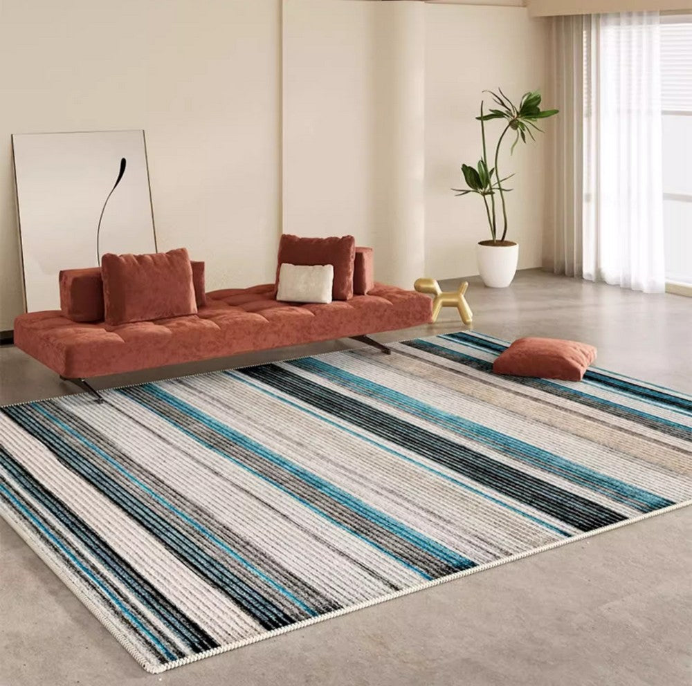 Unique Modern Rugs for Living Room, Abstract Contemporary Rugs for Bedroom, Modern Area Rugs under Sofa, Dining Room Floor Rugs, Modern Carpets for Office-Silvia Home Craft