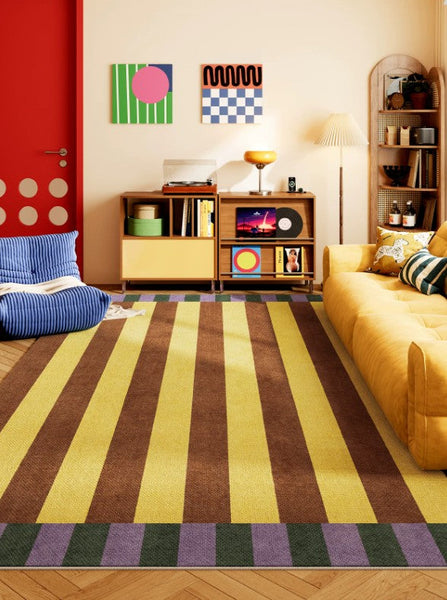 Abstract Contemporary Rugs for Bedroom, Modern Rugs for Living Room, Modern Rugs under Sofa, Colorful Modern Carpets for Dining Room-Silvia Home Craft