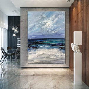 Extra Large Abstract Paintings on Canvas, Abstract Landscape Paintings for Bedroom, Hand Painted Abstract Painting, Bedroom Wall Art Ideas-Silvia Home Craft