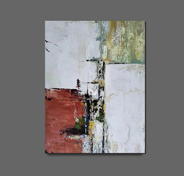 Contemporary Art Painting, Modern Paintings, Bedroom Acrylic Painting, Simple Painting Ideas, Living Room Wall Painting, Large Red Canvas Painting-Silvia Home Craft