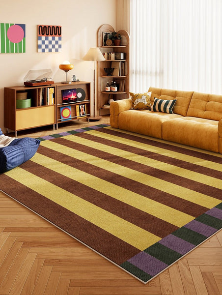 Abstract Contemporary Rugs for Bedroom, Modern Rugs for Living Room, Modern Rugs under Sofa, Colorful Modern Carpets for Dining Room-Silvia Home Craft