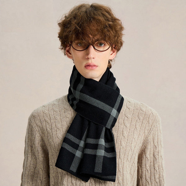 Men's Winter Scarves, Business Casual Scarf for Men, Long Wool Man Scarf, Formal Men Scarf Styles, Fashion Men Scarf, Unique Gifts for Men, Men's Wool Scarf Winter-Silvia Home Craft