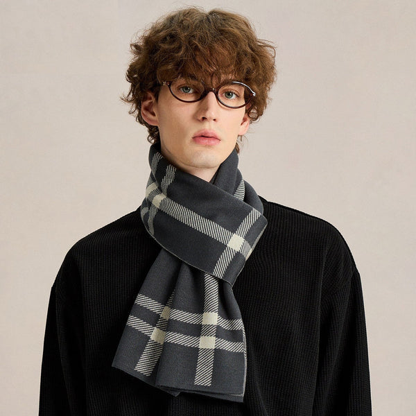 Business Casual Scarf for Men, Long Wool Man Scarf, Formal Men Scarf Styles, Men's Winter Scarves, Fashion Men Scarf, Unique Gifts for Men, Men's Wool Scarf Winter-Silvia Home Craft