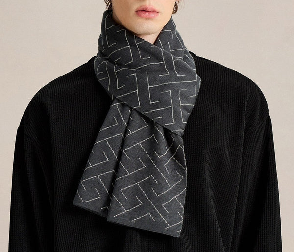 Unique Gifts for Men, Men's Wool Scarf Winter, Business Casual Scarf for Men, Long Wool Man Scarf, Formal Men Scarf Styles, Men's Winter Scarves, Fashion Men Scarf-Silvia Home Craft