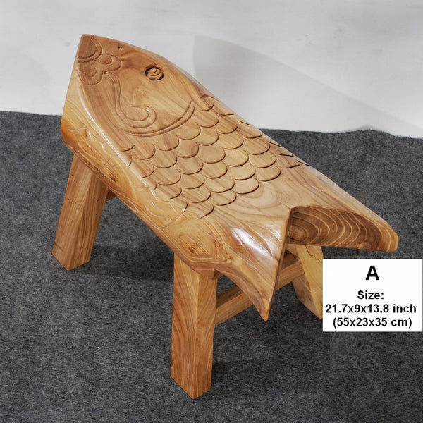 Handmade Solid Wood low Stool, Creative Shoe-changing Stool, Old Elm Wood Stool, Children's Wooden Stool, Sofa Stool, Dining Table Stool-Silvia Home Craft