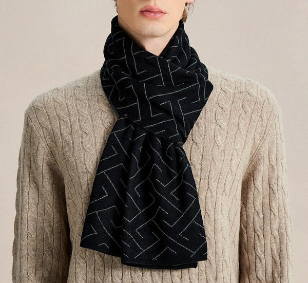 Unique Gifts for Men, Business Casual Scarf for Men, Long Wool Man Scarf, Men's Wool Scarf Winter, Formal Men Scarf Styles, Men's Winter Scarves, Fashion Men Scarf-Silvia Home Craft