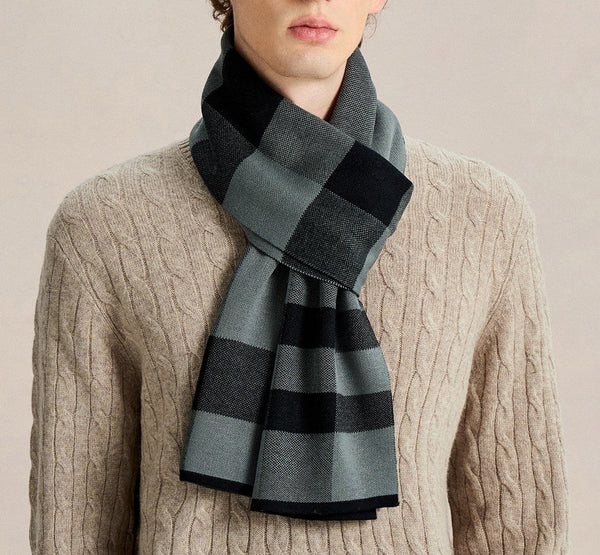 Long Wool Man Scarf, Unique Gifts for Men, Business Casual Scarf for Men, Men's Wool Scarf Winter, Formal Men Scarf Styles, Men's Winter Scarves, Fashion Men Scarf-Silvia Home Craft