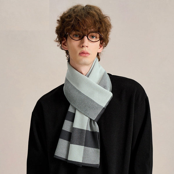 Business Casual Scarf for Men, Unique Gifts for Men, Long Wool Man Scarf, Men's Wool Scarf Winter, Formal Men Scarf Styles, Men's Winter Scarves, Fashion Men Scarf-Silvia Home Craft