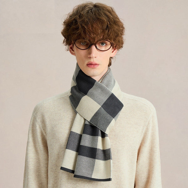 Unique Gifts for Men, Long Wool Man Scarf, Business Casual Scarf for Men, Men's Wool Scarf Winter, Formal Men Scarf Styles, Men's Winter Scarves, Fashion Men Scarf-Silvia Home Craft