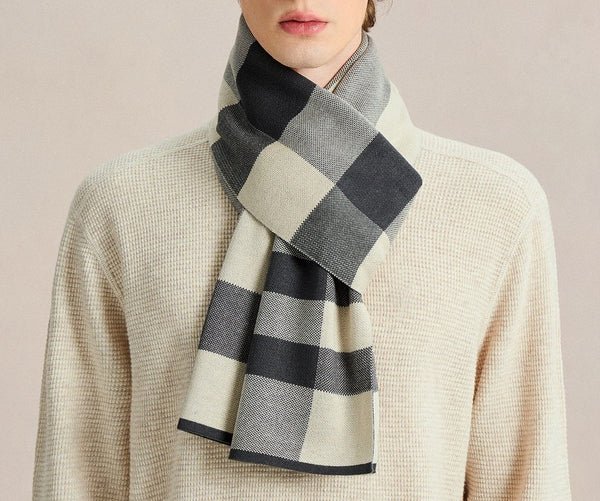 Unique Gifts for Men, Long Wool Man Scarf, Business Casual Scarf for Men, Men's Wool Scarf Winter, Formal Men Scarf Styles, Men's Winter Scarves, Fashion Men Scarf-Silvia Home Craft