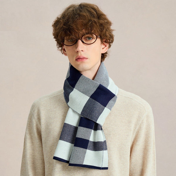 Men's Wool Scarf Winter, Formal Men Scarf Styles, Men's Winter Scarves, Unique Gifts for Men, Long Wool Man Scarf, Business Casual Scarf for Men-Silvia Home Craft
