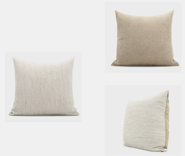 Contemporary Light Brown Modern Sofa Pillows, Large Square Modern Throw Pillows for Couch, Simple Decorative Throw Pillows, Large Throw Pillow for Interior Design-Silvia Home Craft