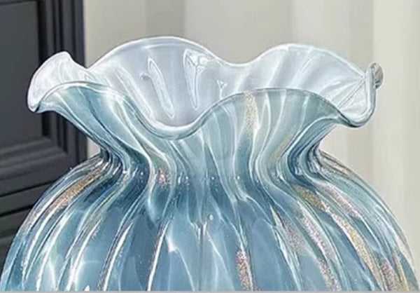 Modern Glass Bud Vases, Centerpiece Vases on Table, Handmade Liuli Vases, Color Glaze Vase, Contemporary Vases for Modern Home Decor-Silvia Home Craft