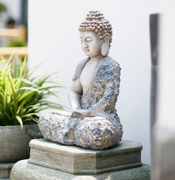 Buddha Statue, Sitting Buddha Statue, Large Figure Statue for Garden Ornament, Villa Courtyard Decor, Outdoor Decoration Ideas, Garden Decor Ideas-Silvia Home Craft