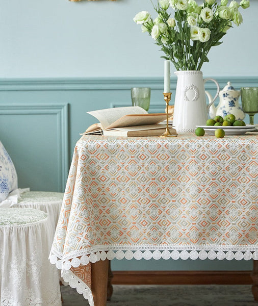 Modern Tablecloth for Home Decoration, Large Square Tablecloth for Round Table, Extra Large Rectangle Tablecloth for Dining Room Table-Silvia Home Craft