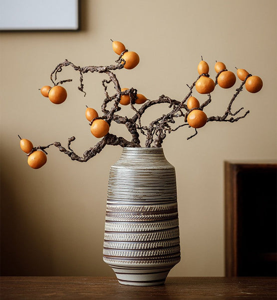 Modern Bouquet Flower Vases, Centerpiece on Dining Table, Handmade Pottery Flower Vases Urn, Water Holding Flower Vases, Large Flower Vase on Table-Silvia Home Craft