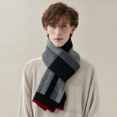 Casual Scarf Men, Business Wool Scarf for Gentleman, Men's Winter Scarf, Men's Wool Scarf Winter, Modern Fashion Scarf, Formal Men Scarf Styles, Pure Wool Scarf-Silvia Home Craft