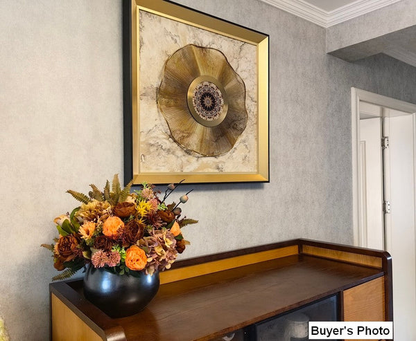 Large Bunch of Autumn Flowers Arrangement Interior Design, Peony Faux Silk Floral Bouquet Table Centerpiece, Modern Artificial Floral Arrangement for Bedroom-Silvia Home Craft