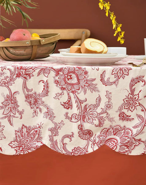 Extra Large Rectangle Tablecloth for Dining Room Table, Country Farmhouse Tablecloth, Flowers Pattern Rustic Table Covers for Kitchen, Square Tablecloth for Round Table-Silvia Home Craft