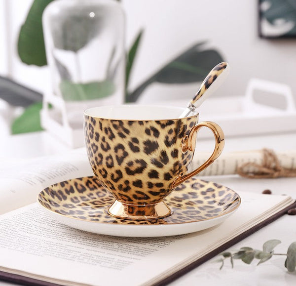 Unique Ceramic Coffee Cup and Saucer, Creative Ceramic Coffee Cups, Beautiful British Tea Cups, Creative Porcelain Tea Cup Set-Silvia Home Craft