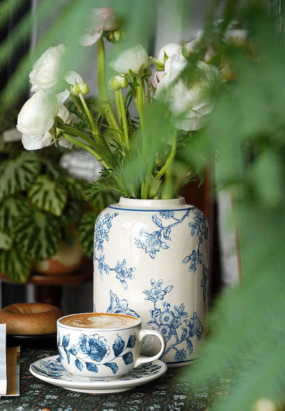 Traditional Tea Cup Set, Porcelain Tea Cups, Floral Tea Cup Set, Classic British Tea Cups, Elegant Tea Cup With Saucer, Ceramic Tea Cup with Saucer, Tea Cup Set, Vintage Tea Cup Set, Modern Ceramic Cups-Silvia Home Craft