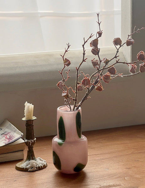 Handmade Glass Bud Vases, Flower Vases on Table, Vintage Small Glass Flower Vases, Water Holding Flower Vases-Silvia Home Craft