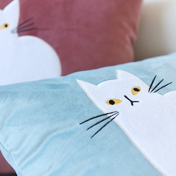 Cat Decorative Throw Pillows for Couch, Modern Sofa Decorative Pillows, Lovely Cat Pillow Covers for Kid's Room, Modern Decorative Throw Pillows-Silvia Home Craft