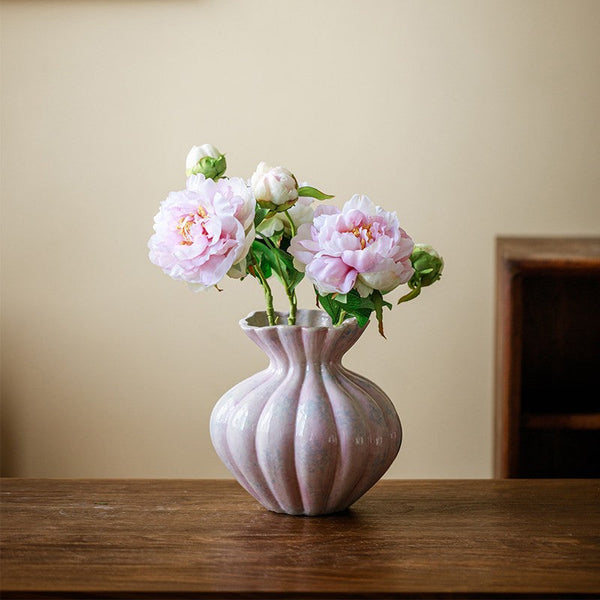 Modern Flower Vase Centerpiece on Table, Handmade Water Holding Flower Vases, Porcelain Flower Vases, Ceramic Bouquet Vases-Silvia Home Craft