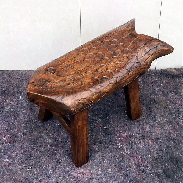 Creative Shoe-changing Stool, Handmade Solid Wood low Stool, Vintage Old Elm Wood Stool, Children's Wooden Stool, Sofa Stool, Dining Table Stool-Silvia Home Craft