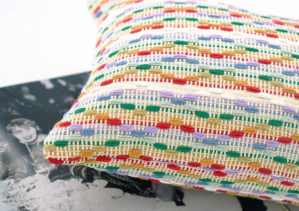 Multicolor Square Modern Throw Pillows for Couch, Colorful Contemporary Modern Sofa Pillows, Simple Decorative Throw Pillows, Large Throw Pillow for Interior Design-Silvia Home Craft
