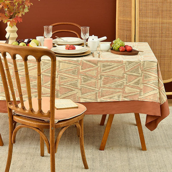 Extra Large Rectangle Tablecloth for Dining Room Table, Geometric Modern Table Covers for Kitchen, Country Farmhouse Tablecloths for Oval Table-Silvia Home Craft
