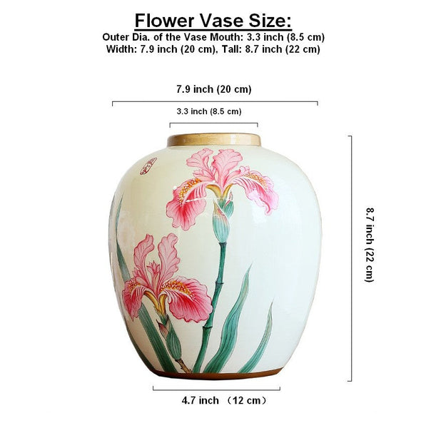 Large Flower Vases on Dining Table, Porcelain Flower Vases, Centerpiece Ceramic Bouquet Vases, Handmade Modern Flower Vase-Silvia Home Craft
