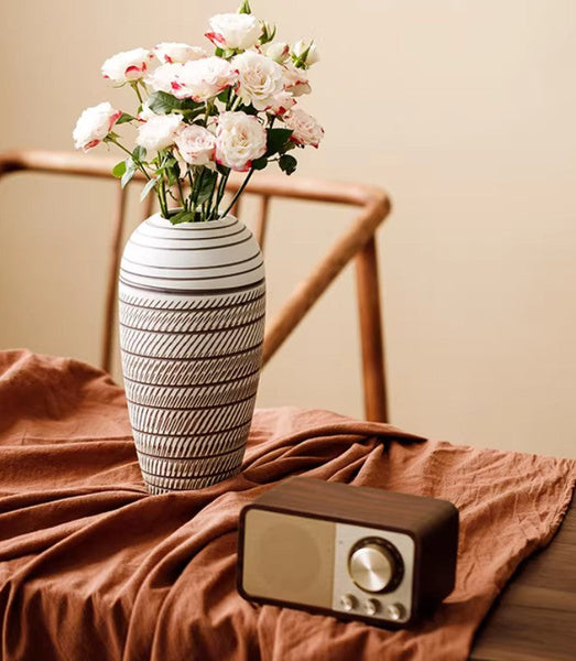 Centerpiece on Dining Table, Large Flower Vase on Table, Modern Bouquet Flower Vases, Handmade Pottery Flower Vases Urn, Water Holding Flower Vases-Silvia Home Craft