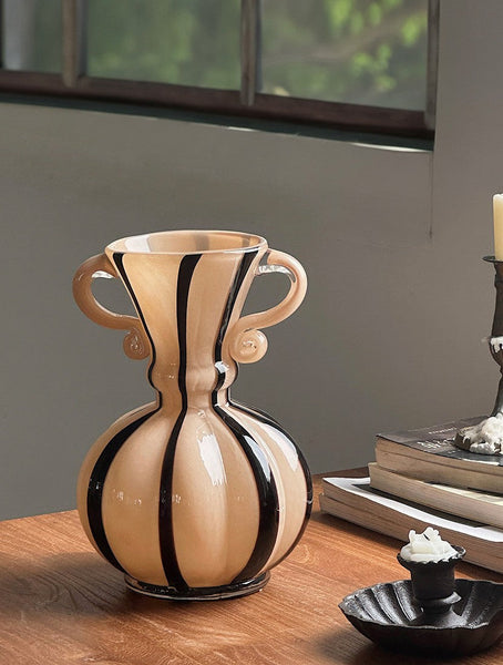 Creative Modern Vases for Living Room, Flower Vases on Table, Modern Glass Flower Vases, Glass Flower Vases, Handmade Glass Bud Vases-Silvia Home Craft