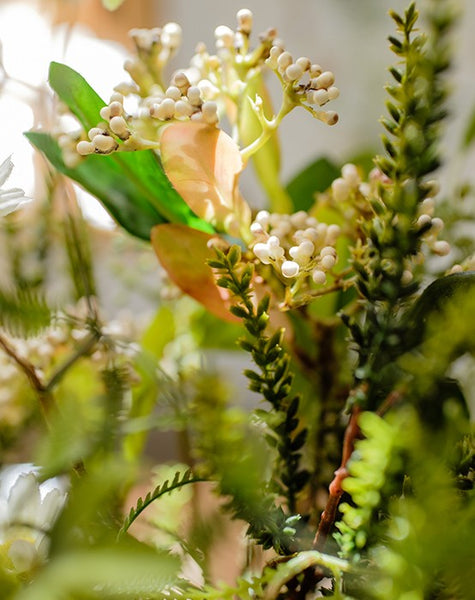 Beautiful Modern Artificial Flowers for Dining Room Table, Dandelion, Wheat Branch, Eucalyptus Globulus, Unique Flower Arrangement for Home Decoration-Silvia Home Craft