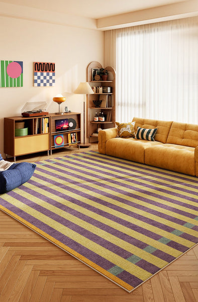 Modern Rugs for Living Room, Abstract Contemporary Rugs for Bedroom, Modern Rugs under Sofa, Colorful Modern Carpets for Dining Room-Silvia Home Craft