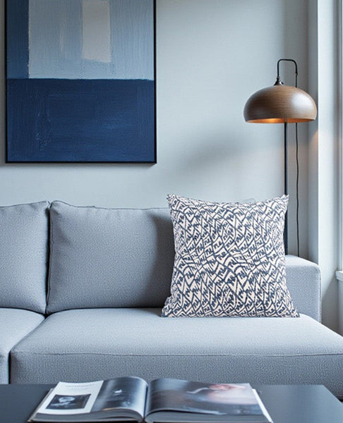 Modern Pillows for Couch, Blue Decorative Throw Pillows for Living Room, Decorative Pillow Covers, Large Modern Sofa Cushion-Silvia Home Craft