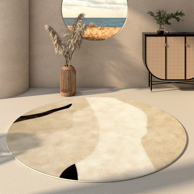 Simple Modern Floor Rugs, Geometric Round Rugs Next To Bed, Soft Comfortable Indoor Carpet