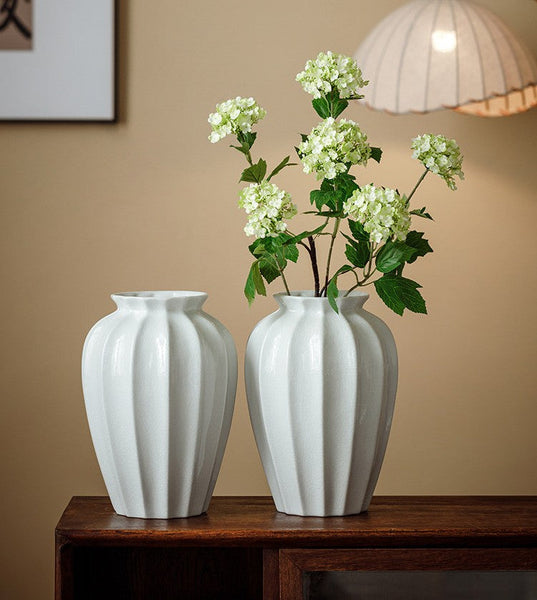 Large Flower Vases on Table, Centerpiece Ceramic Bud Vases, Porcelain Flower Vases, Handmade Water Holding Flower Vase-Silvia Home Craft