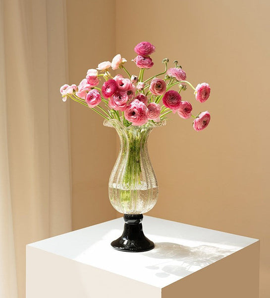 Contemporary Glass Vases, Mid Century Vases for Flowers, Handmade Modern Vases for Living Room, Unique Decorative Glass Vase, Centerpiece Vases on Table-Silvia Home Craft