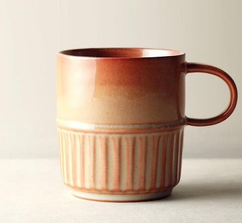 Elegant Porcelain Coffee Cups, Large Capacity Coffee Cup, Handmade Ceramic Coffee Mug, Large Pottery Coffee Cup, Large Tea Cup-Silvia Home Craft