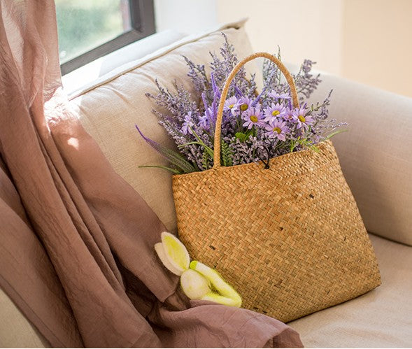 Myosotis Lovegrass, Daisy, Salvia, Beautiful Spring Flower Arrangement for Living Room, Ctreative Modern Artificial Floral for Home Decoration-Silvia Home Craft