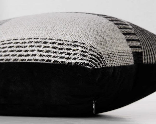 Geometric Grey Back Contemporary Cushions for Interior Design, Large Modern Decorative Pillows for Sofa, Modern Throw Pillows for Couch-Silvia Home Craft