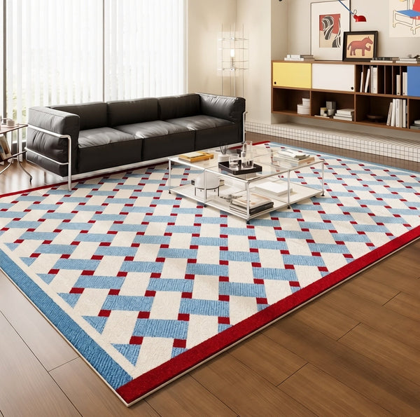 Modern Living Room Rug Ideas, Mid Century Modern Rugs, Contemporary Abstract Rugs for Dining Room, Geometric Contemporary Rugs-Silvia Home Craft